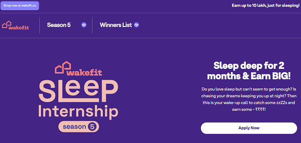 Wakefit Sleep Internship